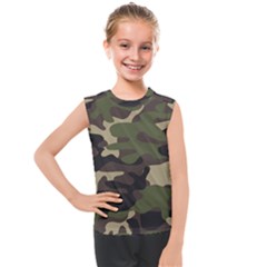 Texture Military Camouflage Repeats Seamless Army Green Hunting Kids  Mesh Tank Top by Cowasu