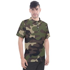 Texture Military Camouflage Repeats Seamless Army Green Hunting Men s Polo Tee by Cowasu