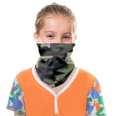 Texture Military Camouflage Repeats Seamless Army Green Hunting Face Covering Bandana (kids) by Cowasu