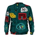 Seamless Pattern With Vehicles Building Road Men s Sweatshirt View2