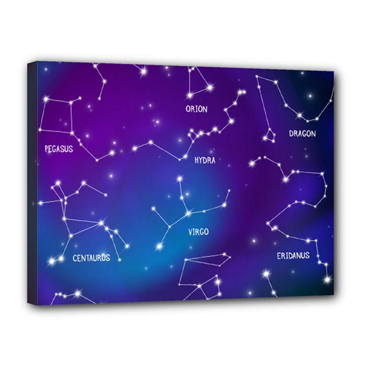 Realistic Night Sky With Constellations Canvas 16  x 12  (Stretched)