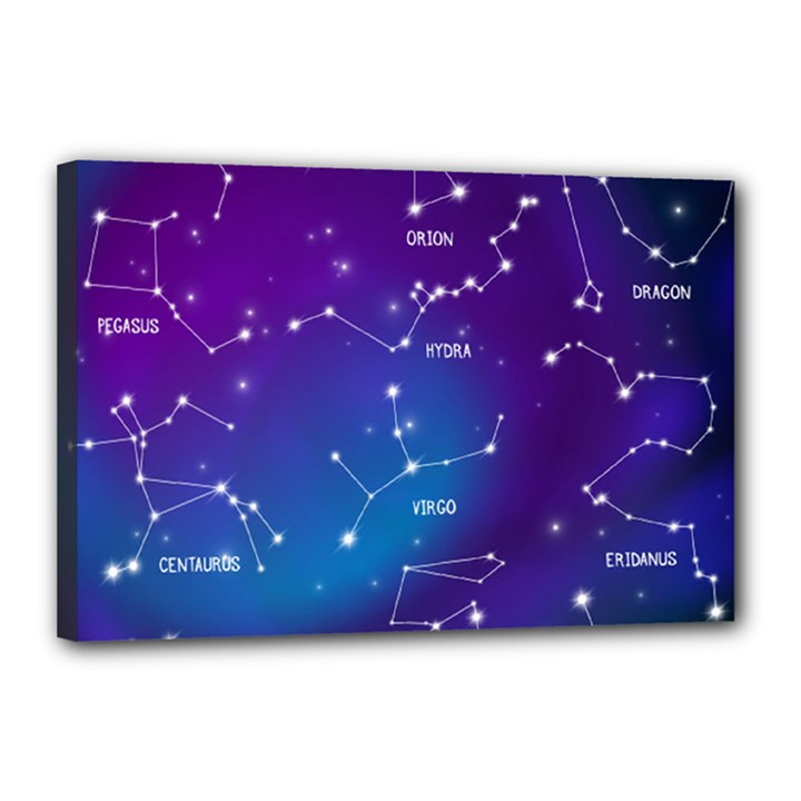 Realistic Night Sky With Constellations Canvas 18  x 12  (Stretched)