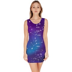 Realistic Night Sky With Constellations Bodycon Dress by Cowasu