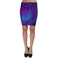 Realistic Night Sky With Constellations Bodycon Skirt by Cowasu