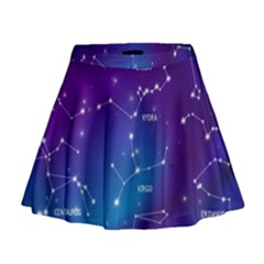 Realistic Night Sky With Constellations Mini Flare Skirt by Cowasu