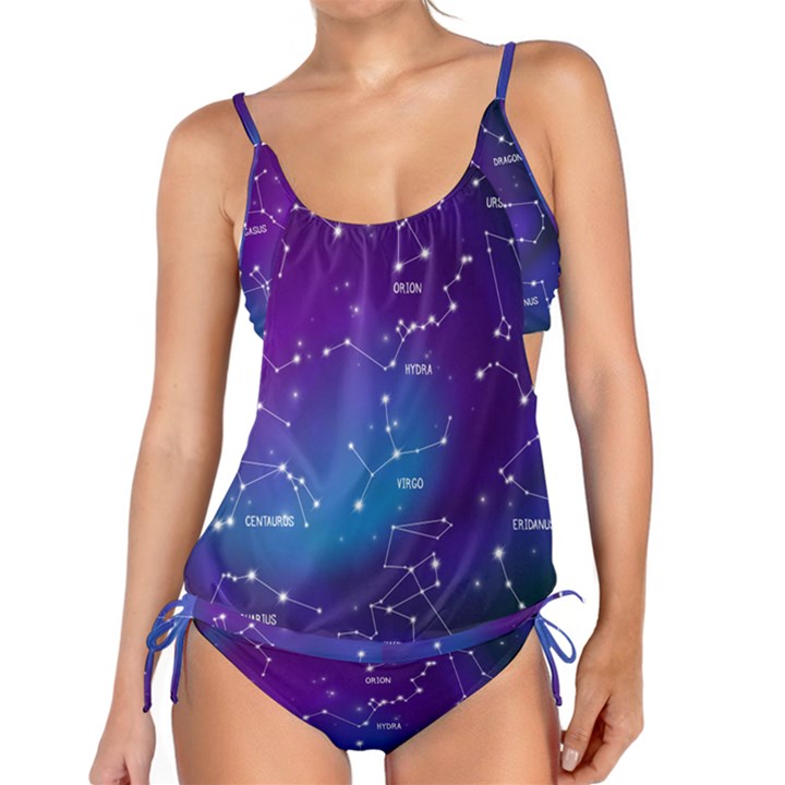 Realistic Night Sky With Constellations Tankini Set