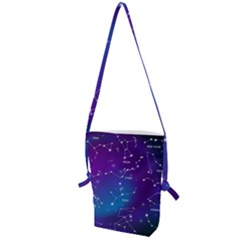 Realistic Night Sky With Constellations Folding Shoulder Bag by Cowasu