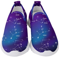 Realistic Night Sky With Constellations Kids  Slip On Sneakers by Cowasu