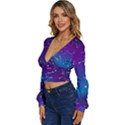 Realistic Night Sky With Constellations Long Sleeve Deep-V Velour Top View2