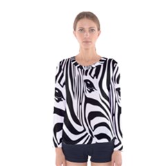 Animal Cute Pattern Art Zebra Women s Long Sleeve Tee