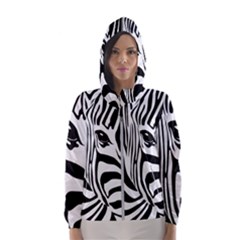 Animal Cute Pattern Art Zebra Women s Hooded Windbreaker by Amaryn4rt