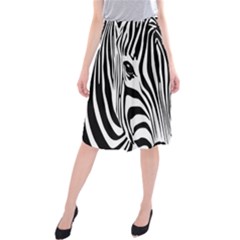 Animal Cute Pattern Art Zebra Midi Beach Skirt by Amaryn4rt