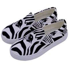 Animal Cute Pattern Art Zebra Kids  Canvas Slip Ons by Amaryn4rt