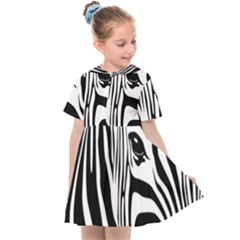 Animal Cute Pattern Art Zebra Kids  Sailor Dress by Amaryn4rt