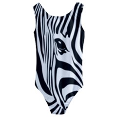 Animal Cute Pattern Art Zebra Kids  Cut-out Back One Piece Swimsuit by Amaryn4rt