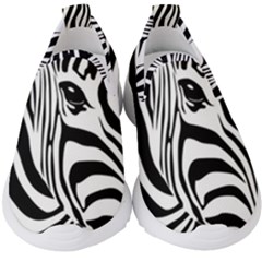 Animal Cute Pattern Art Zebra Kids  Slip On Sneakers by Amaryn4rt