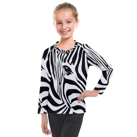 Animal Cute Pattern Art Zebra Kids  Long Mesh Tee by Amaryn4rt