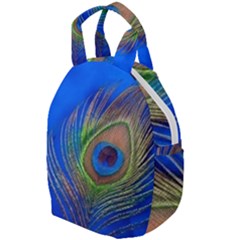 Blue Peacock Feather Travel Backpack by Amaryn4rt