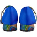 Blue Peacock Feather Women s Mary Jane Shoes View4