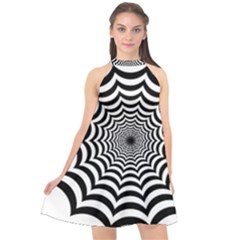 Spider Web Hypnotic Halter Neckline Chiffon Dress  by Amaryn4rt