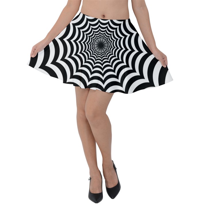 Spider Web Hypnotic Velvet Skater Skirt