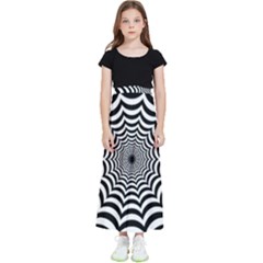 Spider Web Hypnotic Kids  Flared Maxi Skirt by Amaryn4rt