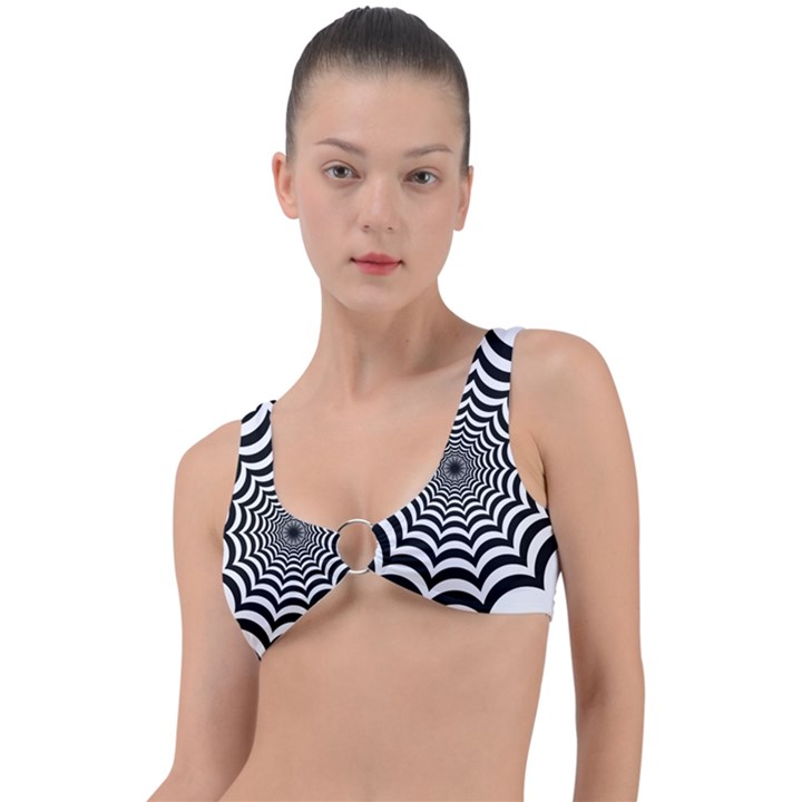 Spider Web Hypnotic Ring Detail Bikini Top