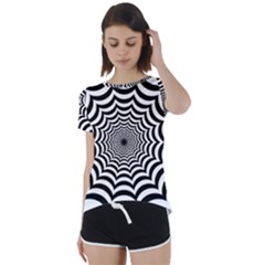 Spider Web Hypnotic Short Sleeve Open Back Tee by Amaryn4rt