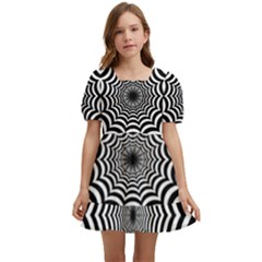 Spider Web Hypnotic Kids  Short Sleeve Dolly Dress