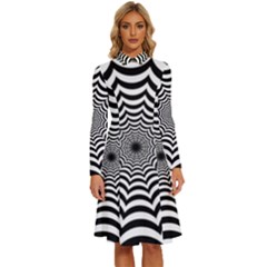 Spider Web Hypnotic Long Sleeve Shirt Collar A-line Dress by Amaryn4rt