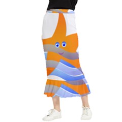 Beach Sea Shell Swimming Maxi Fishtail Chiffon Skirt