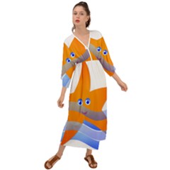 Beach Sea Shell Swimming Grecian Style  Maxi Dress