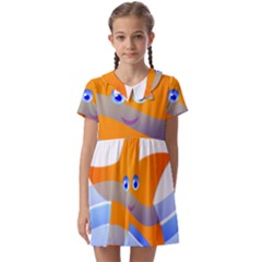 Beach Sea Shell Swimming Kids  Asymmetric Collar Dress