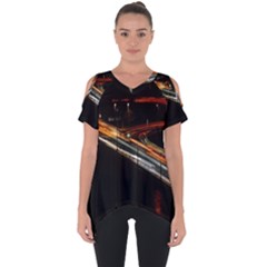 Highway Night Lighthouse Car Fast Cut Out Side Drop Tee