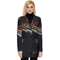 Highway Night Lighthouse Car Fast Button Up Hooded Coat  by Amaryn4rt