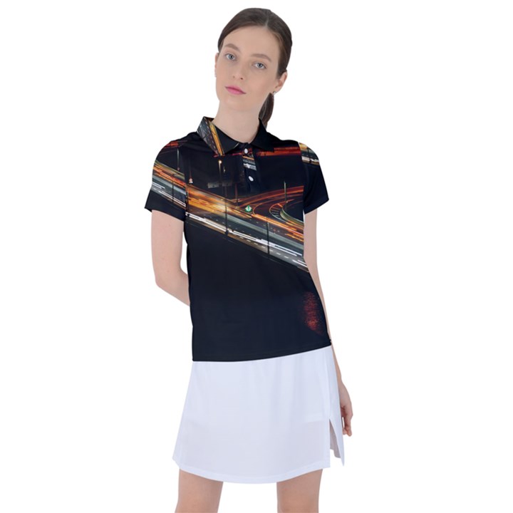 Highway Night Lighthouse Car Fast Women s Polo Tee