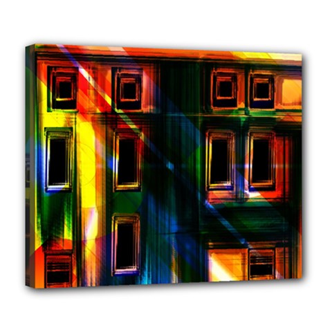 Architecture City Homes Window Deluxe Canvas 24  X 20  (stretched) by Amaryn4rt