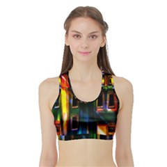 Architecture City Homes Window Sports Bra With Border by Amaryn4rt