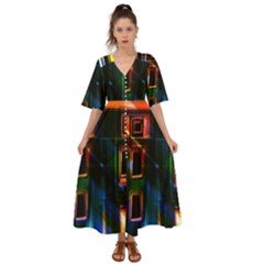 Architecture City Homes Window Kimono Sleeve Boho Dress by Amaryn4rt