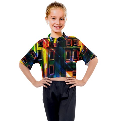 Architecture City Homes Window Kids Mock Neck Tee by Amaryn4rt