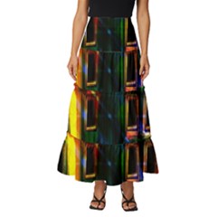 Architecture City Homes Window Tiered Ruffle Maxi Skirt by Amaryn4rt