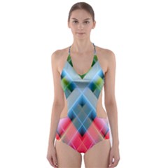 Graphics Colorful Colors Wallpaper Graphic Design Cut-out One Piece Swimsuit by Amaryn4rt