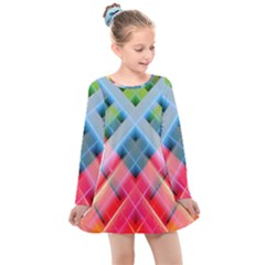 Graphics Colorful Colors Wallpaper Graphic Design Kids  Long Sleeve Dress by Amaryn4rt