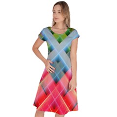 Graphics Colorful Colors Wallpaper Graphic Design Classic Short Sleeve Dress by Amaryn4rt