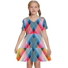 Graphics Colorful Colors Wallpaper Graphic Design Kids  Short Sleeve Tiered Mini Dress by Amaryn4rt