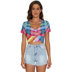 Graphics Colorful Colors Wallpaper Graphic Design V-neck Crop Top by Amaryn4rt