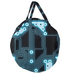 A Completely Seamless Background Design Circuitry Giant Round Zipper Tote by Amaryn4rt