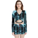 A Completely Seamless Background Design Circuitry Velvet Wrap Crop Top and Shorts Set View1