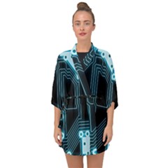 A Completely Seamless Background Design Circuitry Half Sleeve Chiffon Kimono by Amaryn4rt