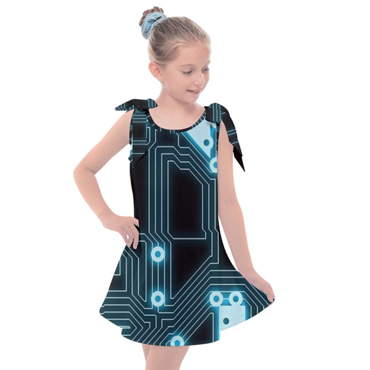 A Completely Seamless Background Design Circuitry Kids  Tie Up Tunic Dress